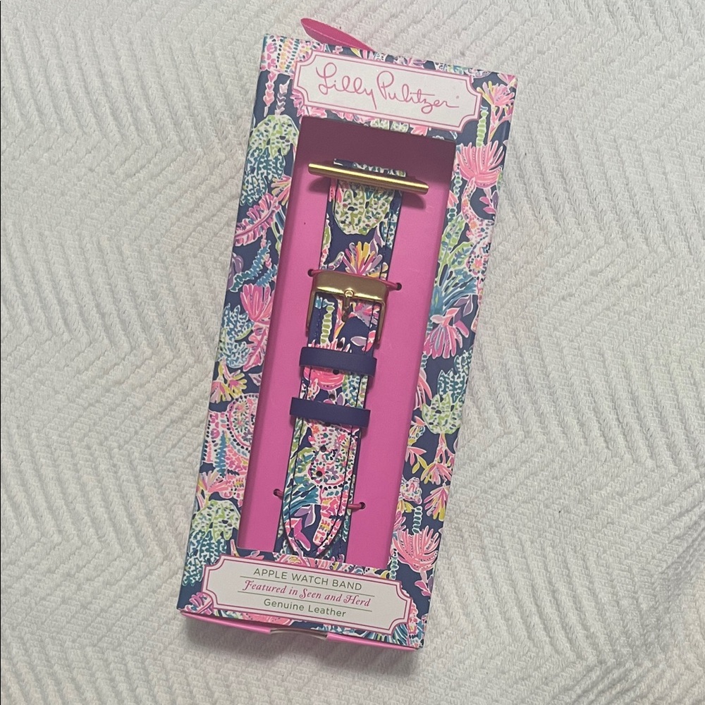 Lilly Pulitzer Pink and Blue Floral Watch Band